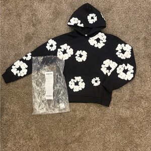 Black and White Floral Hoodie